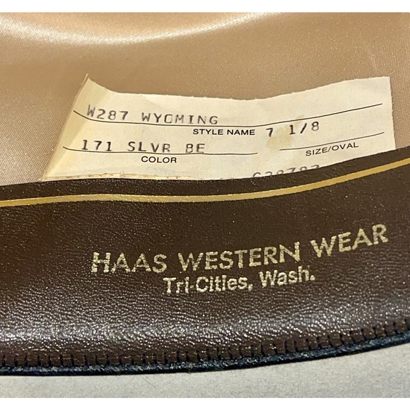 Haas Vintage Western Resistol Cowboy Hat Self Conforming 4X Beaver Silver 7 1/8 - Picture 7 of 10